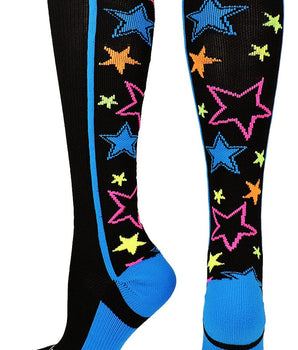 MadSportsStuff socks Crazy Socks with Stars Over the Calf Socks (multiple colors)