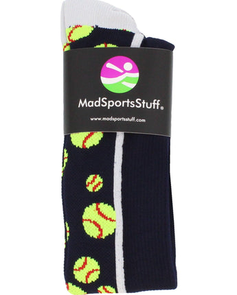 MadSportsStuff socks Crazy Softball Socks with Softballs over the calf (multiple colors)