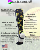 MadSportsStuff socks Crazy Softball Socks with Softballs over the calf (multiple colors)