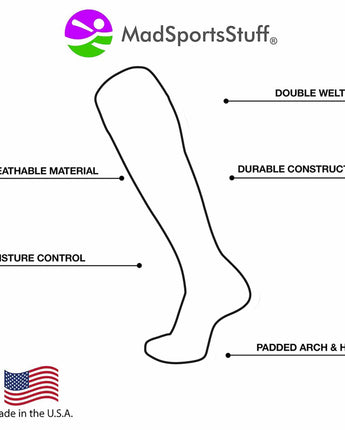 MadSportsStuff socks Crazy Volleyball Logo Over the Calf Socks (multiple colors)