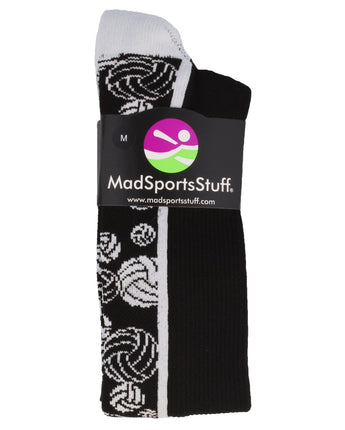 MadSportsStuff socks Crazy Volleyball Logo Over the Calf Socks (multiple colors)
