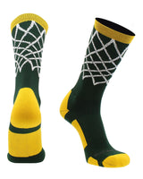 MadSportsStuff socks Dark Green/Gold / Large Elite Basketball Socks with Net Crew length - made in the USA