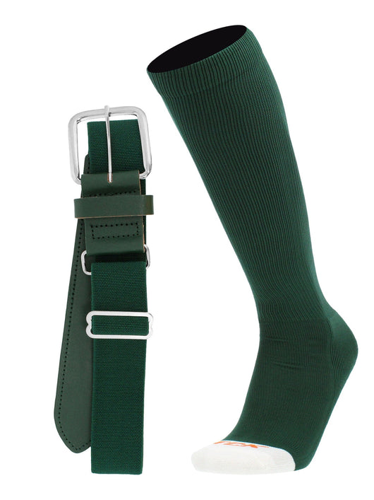 MadSportsStuff socks Dark Green / Medium Pro Line Softball Socks and Belt Combo Youth and Adult