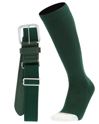 MadSportsStuff socks Dark Green / Medium Pro Line Softball Socks and Belt Combo Youth and Adult