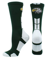MadSportsStuff socks Dark Green/White / Large Eagles Logo Athletic Crew Socks (multiple colors)