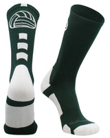MadSportsStuff socks Dark Green/White / Large Volleyball Logo Crew Socks (multiple colors)