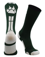 MadSportsStuff socks Dark Green/White / Large Wild Paws Athletic Crew Socks (multiple colors)