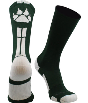 MadSportsStuff socks Dark Green/White / Large Wild Paws Athletic Crew Socks (multiple colors)