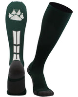 MadSportsStuff socks Dark Green/White / Small Wild Paw Over the Calf Socks (multiple colors)