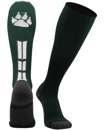 MadSportsStuff socks Dark Green/White / Small Wild Paw Over the Calf Socks (multiple colors)