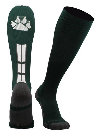 MadSportsStuff socks Dark Green/White / Small Wild Paw Over the Calf Socks (multiple colors)