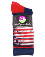 MadSportsStuff socks Distressed USA Flag Patriotic Athletic Crew Socks
