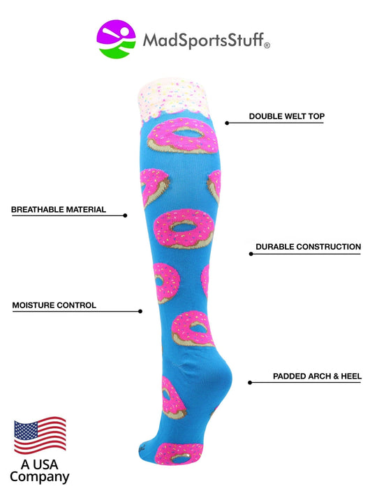 MadSportsStuff socks Donut Socks with Pink Frosting and Sprinkles