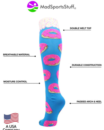 MadSportsStuff socks Donut Socks with Pink Frosting and Sprinkles