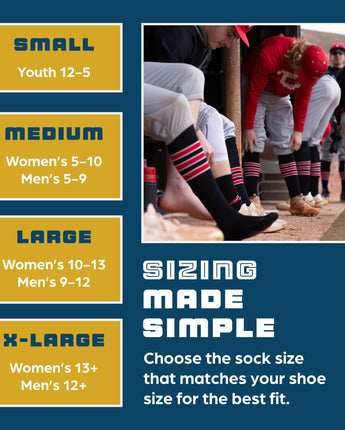 MadSportsStuff socks Dugout 3-Stripe Baseball & Softball Socks