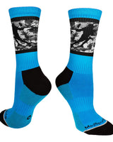 MadSportsStuff socks Electric Blue/Black / Large Sublimated Lacrosse Player Athletic Crew Socks