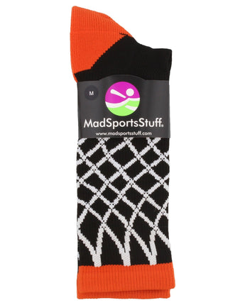 MadSportsStuff socks Elite Basketball Socks with Net Crew length - made in the USA