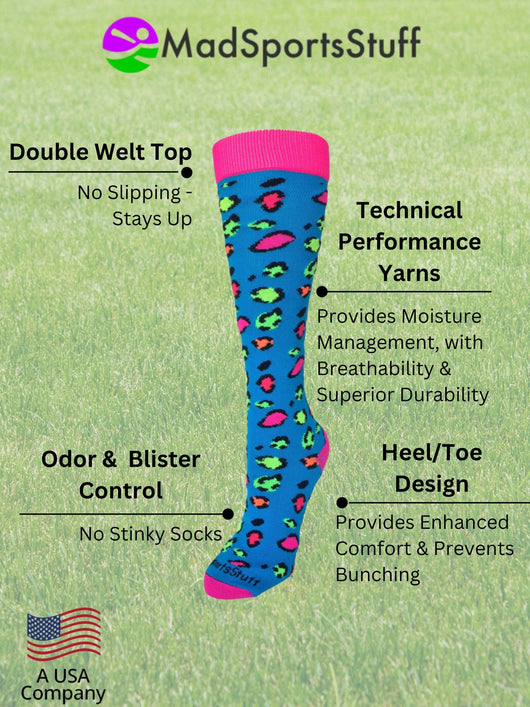 MadSportsStuff socks Exotic Leopard Over The Calf Athletic Socks