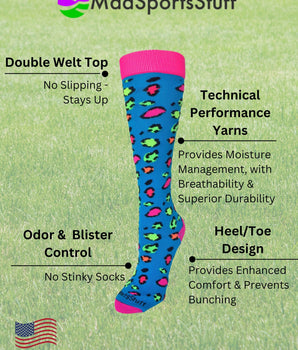 MadSportsStuff socks Exotic Leopard Over The Calf Athletic Socks