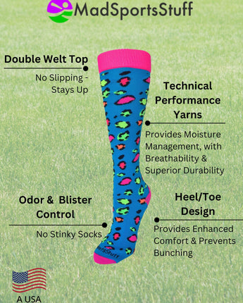 MadSportsStuff socks Exotic Leopard Over The Calf Athletic Socks