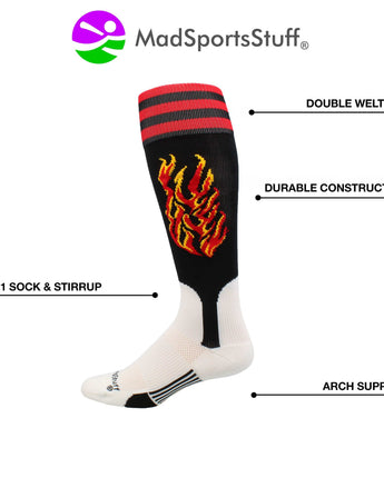 MadSportsStuff socks Flame Baseball Stirrup Socks