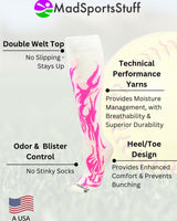 MadSportsStuff socks Flame Socks Athletic Over the Calf Socks (multiple colors)