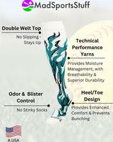 MadSportsStuff socks Flame Socks Athletic Over the Calf Socks (multiple colors)