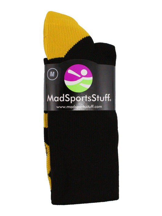 MadSportsStuff socks Gold Ribbon Childhood Cancer Awareness Socks in Over the Calf Length