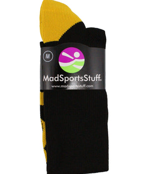 MadSportsStuff socks Gold Ribbon Childhood Cancer Awareness Socks in Over the Calf Length