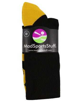 MadSportsStuff socks Gold Ribbon Childhood Cancer Awareness Socks in Over the Calf Length