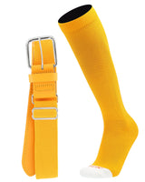 MadSportsStuff socks Gold / X-Large Pro Line Softball Socks and Belt Combo Youth and Adult