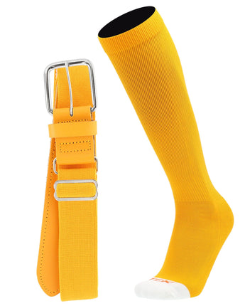 MadSportsStuff socks Gold / X-Large Pro Line Softball Socks and Belt Combo Youth and Adult