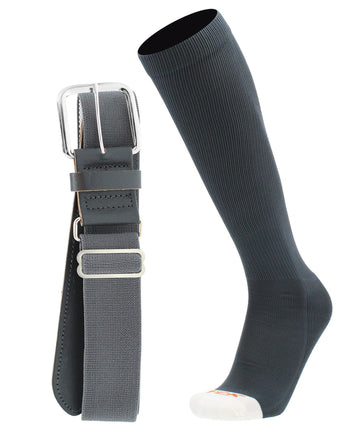 MadSportsStuff socks Graphite / Large Pro Line Baseball Socks and Belt Combo Youth and Adult