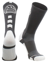 MadSportsStuff socks Graphite/White / Large Volleyball Logo Crew Socks (multiple colors)