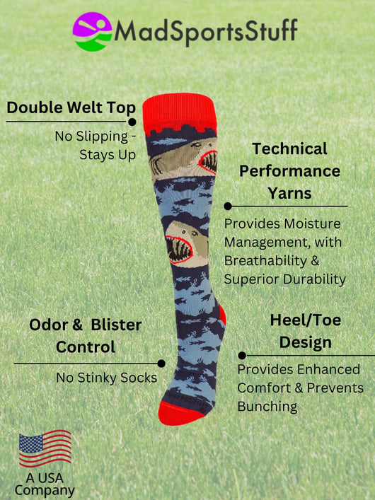 MadSportsStuff socks Great White Sharks Athletic Over the Calf Socks