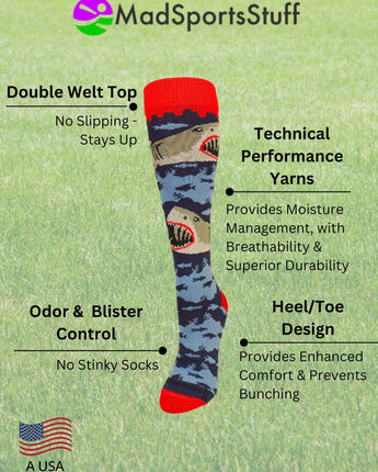 MadSportsStuff socks Great White Sharks Athletic Over the Calf Socks