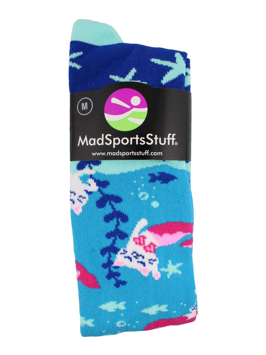 MadSportsStuff socks Half Cat Half Mermaid -  Purrmaid Athletic Over the Calf Socks