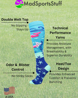 MadSportsStuff socks Half Cat Half Mermaid -  Purrmaid Athletic Over the Calf Socks