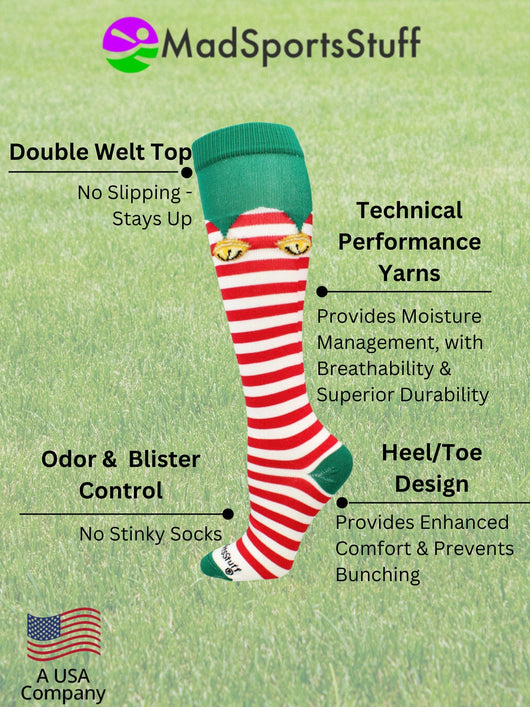 MadSportsStuff socks Half Cat Half Unicorn - Neon Rainbow Caticorn Athletic Over the Calf Socks