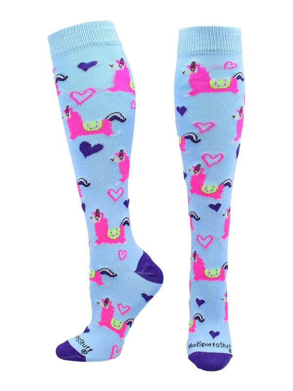 MadSportsStuff socks Half Llama Half Unicorn Llamacorn Athletic Socks Over The Calf