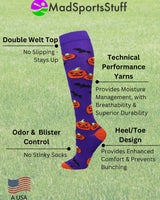MadSportsStuff socks Halloween Socks Pumpkins and Bats Over the Calf