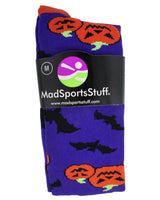 MadSportsStuff socks Halloween Socks Pumpkins and Bats Over the Calf