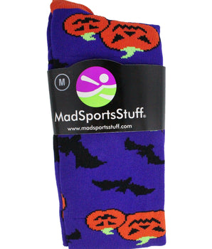 MadSportsStuff socks Halloween Socks Pumpkins and Bats Over the Calf