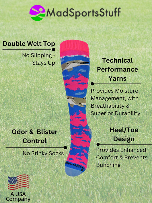 MadSportsStuff socks Happy Dolphins Athletic Over the Calf Socks