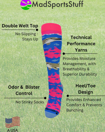MadSportsStuff socks Happy Dolphins Athletic Over the Calf Socks