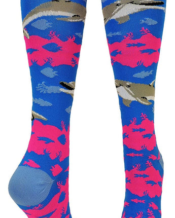 MadSportsStuff socks Happy Dolphins Athletic Over the Calf Socks