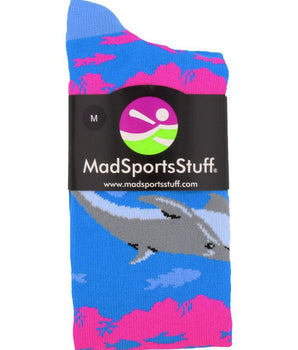 MadSportsStuff socks Happy Dolphins Athletic Over the Calf Socks