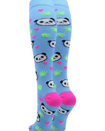 MadSportsStuff socks Happy Panda Bear Socks Over the Calf Length