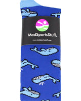 MadSportsStuff socks Happy Whales Athletic Over the Calf Socks
