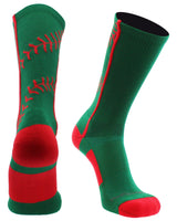 MadSportsStuff socks Kelly Green/Red / Large Softball Socks or Baseball Socks with stitches in crew length (multiple colors)